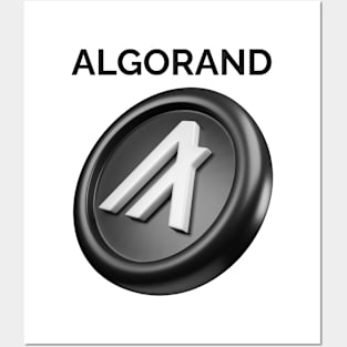 ALGHORAND 3d front view rendering cryptocurrency Posters and Art